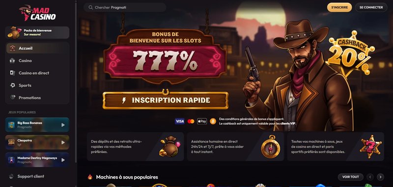 Découvrez les meilleures promotions et bonus chez Madcasino France en 2024 - aperçu
